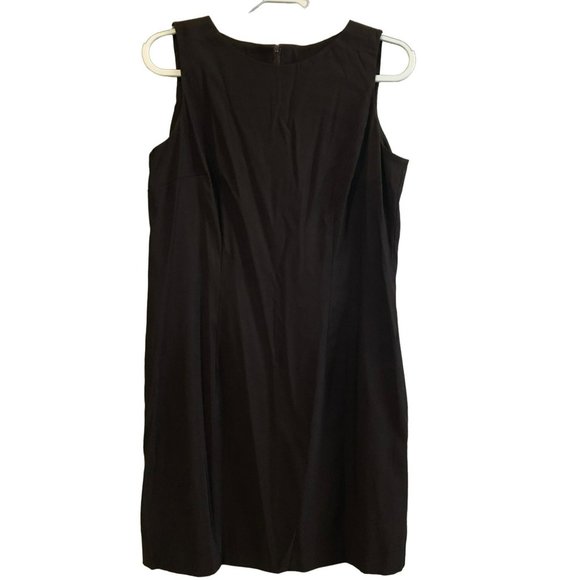 Sz 14 AGB Cap Sleeve Sheath Dress Dark Brown Comfortable Fit Midi - Picture 1 of 7